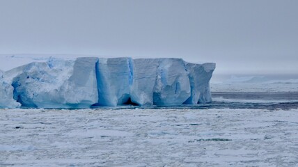 Large iceberg at edge of pack ice in antarctic ocean, Antarctica © HWL Photos