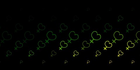 Dark Green, Red vector template with businesswoman signs.