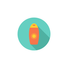 Sunscreen cream tube outline colored icon vector