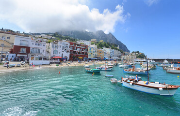 Capri  - an island located in the Tyrrhenian Sea,   Italy.