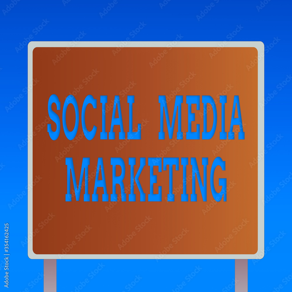 Aufkleber conceptual hand writing showing social media marketing. concept meaning showing connecting and busin