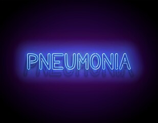 Glow Signboard with Pneumonia Inscription