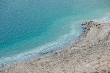 landscape of the Dead Sea, failures of the soil, illustrating an environmental catastrophe on the Dead Sea, Israel