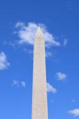 The Washington Monument on a bright cloudy day