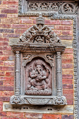 Beautiful details in the courtyard of Sundari Chowk, in the Patan Royal Palace Complex in Patan Durbar Square - Lalitpur, Nepal