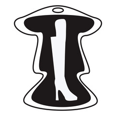 Vector illustration black and whte singboard. Isolated on white background.