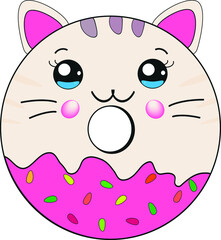 Sweet donut with cat face