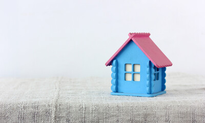 layout of a wooden house on a light background.