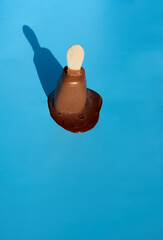 Melted chocolate ice cream.