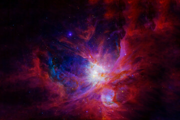 Beautiful space, color nebula. Elements of this image were furnished by NASA.