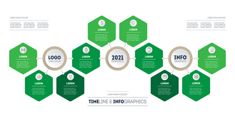 Infographics template with 10 steps or processes. Time line with icons. Development of agriculture.