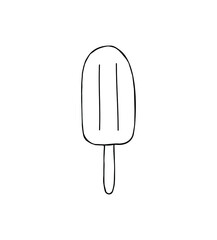 Vector hand drawn doodle sketch fruit ice cream isolated on white background