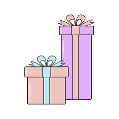 Present vector line icon. Present outline illustration.