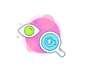 Money refund sign. Research complex icon. Dollar exchange line icon. Cashback symbol. Analytics or analysis banner. Dollar exchange sign. Vector