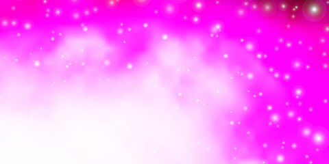 Obraz premium Light Pink vector layout with bright stars. Blur decorative design in simple style with stars. Best design for your ad, poster, banner.