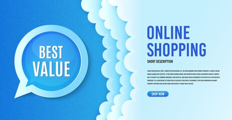 Best value. Clouds banner template. Special offer Sale sign. Advertising Discounts symbol. Speech bubble with special offer. Online shopping banner concept with clouds. Best value promotion. Vector