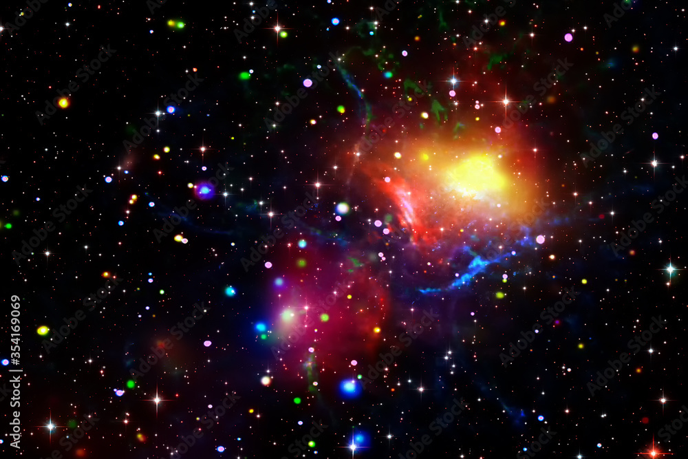 Wall mural nebula and galaxies in space. the elements of this image furnished by nasa.