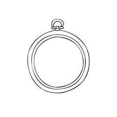 Vector hand drawn doodle sketch embroidery hoop isolated on white background