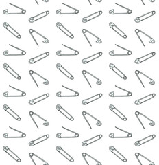 Vector seamless pattern of colored hand drawn doodle sketch English pins isolated on white background