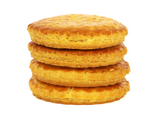 Dutch almond paste cookies isolated on white 