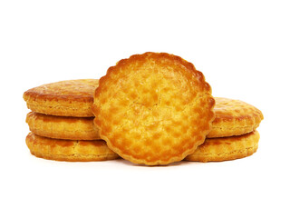 Dutch almond paste cookies isolated on white 