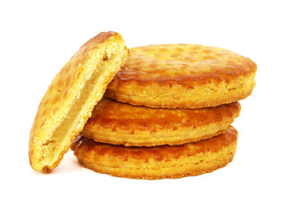 Dutch almond paste cookies isolated on white 