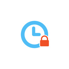 clock lock icon. Lock time. Stock vector illustration isolated on white background.