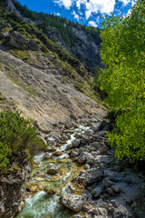 Clear And Wild Mountain River In Green Canyon In Ötschergräben In Austria