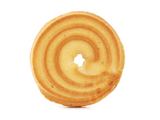 Butter ring cookie isolated on white background