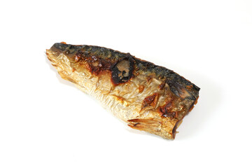 白背景の鯖の塩焼き