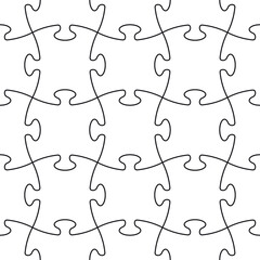 Puzzle  seamless pattern or puzzle template on white background. Board game puzzle for Your business project. Vector Illustration