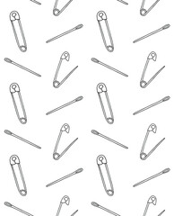 Vector seamless pattern of hand drawn doodle sketch English pins isolated on white background