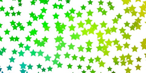 Light Green, Yellow vector layout with bright stars. Colorful illustration in abstract style with gradient stars. Pattern for new year ad, booklets.