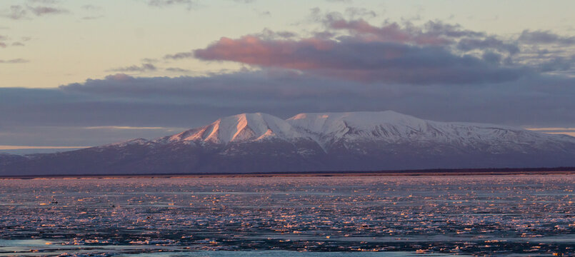 Sunrise Over The Mountains In Alaska
