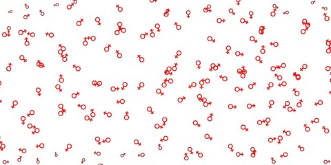 Light Red, Yellow vector pattern with feminism elements.