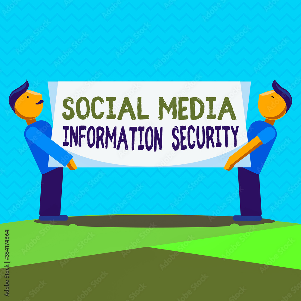 Poster text sign showing social media information security. business photo text careful in using multimedia