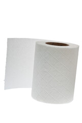 Roll of Toilet Paper on White Background