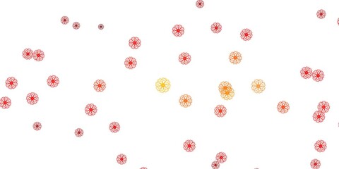 Light Red, Yellow vector doodle texture with flowers.