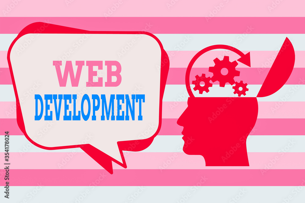 Poster text sign showing web development. business photo showcasing work involved in developing a website f