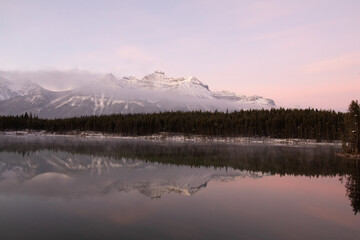 Fototapeta premium Mountain Reflected Over the Glassy Lake