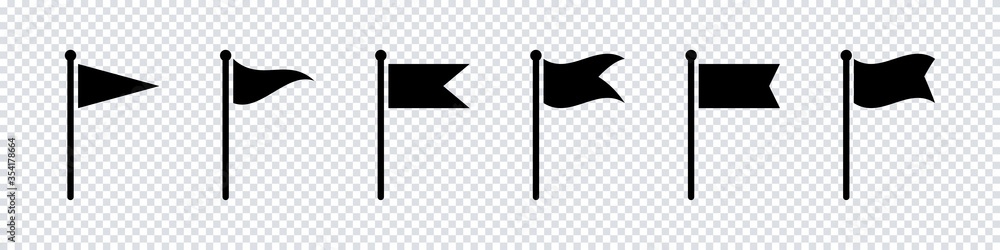 Poster flags collection icons. black vector isolated flag collection on transparent background. vector isol
