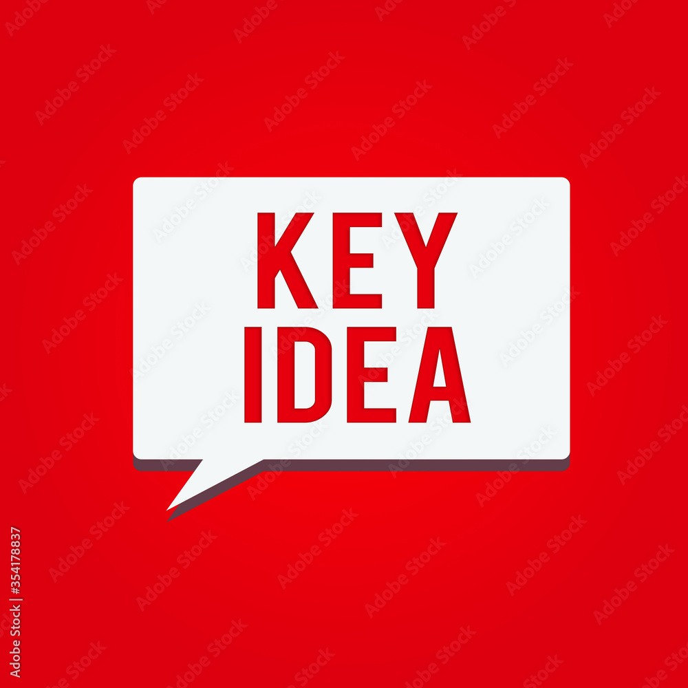 Poster conceptual hand writing showing key idea. concept meaning the central thought which is the most impo