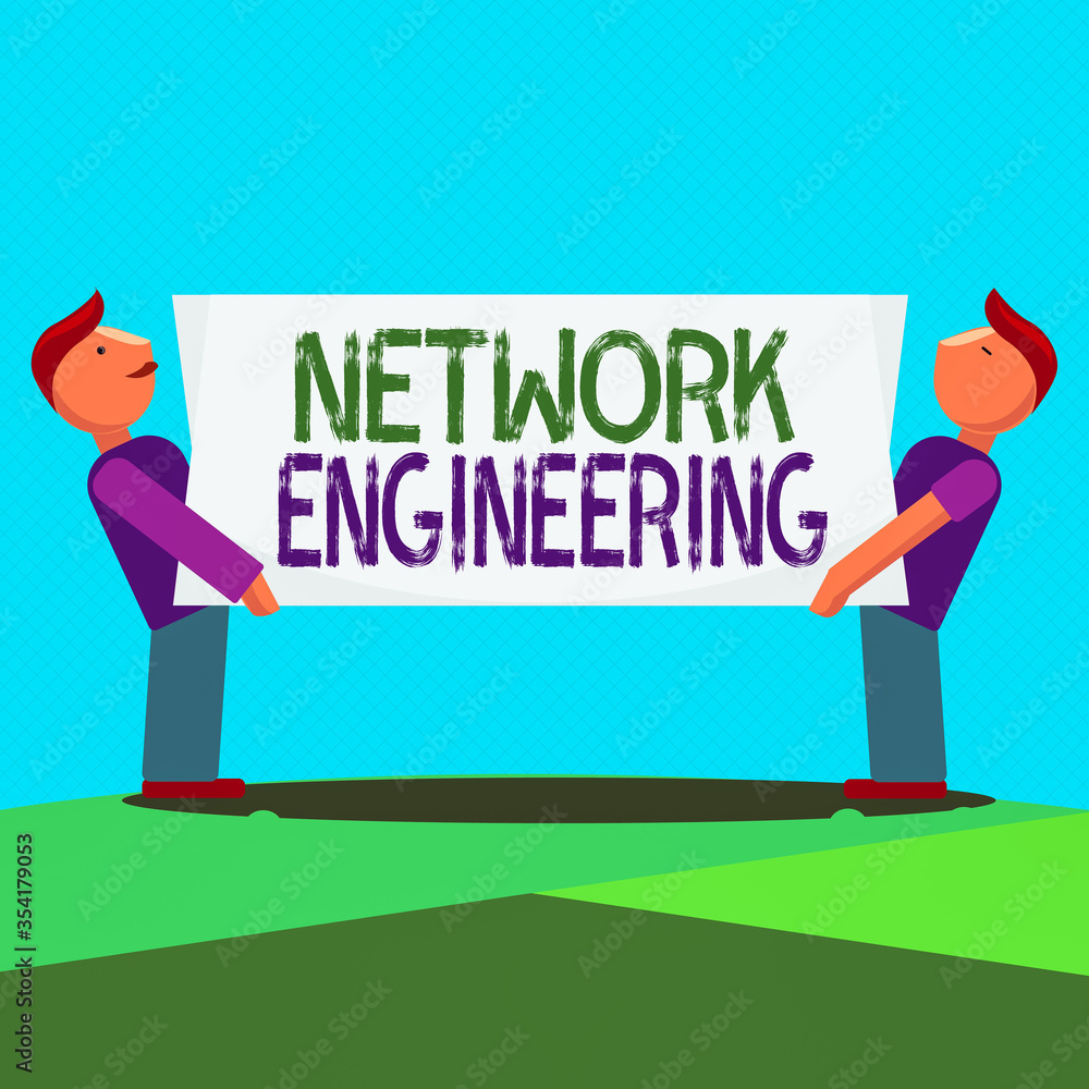 Poster text sign showing network engineering. business photo showcasing professional who has the skills to 