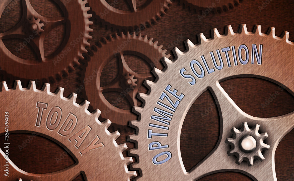 Poster text sign showing optimize solution. business photo text process of finding the greatest value of th