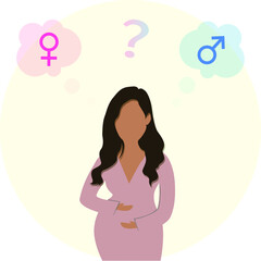 Vector illustration for gender reveal party boy or girl, pregnancy, children, baby