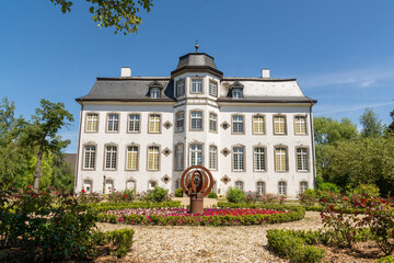 Übach-Palenberg, Germany - May 31, 2020: View of Zweibrüggen Castle