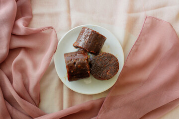 Gula Aren or Gula Jawa or sugar palm. Traditional Sugar from indonesia. Made from nira, which is a liquid extracted from tree flowers from the palma family, such as coconuts, palm, and guide.