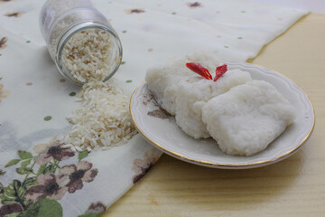 Ulen ketan, Indonesian Traditional food, Made from Sticky Rice and coconut


