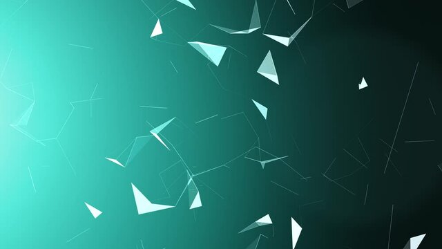 Artistic trinagle shapes with lines movement over color changing background. Copy space animation.