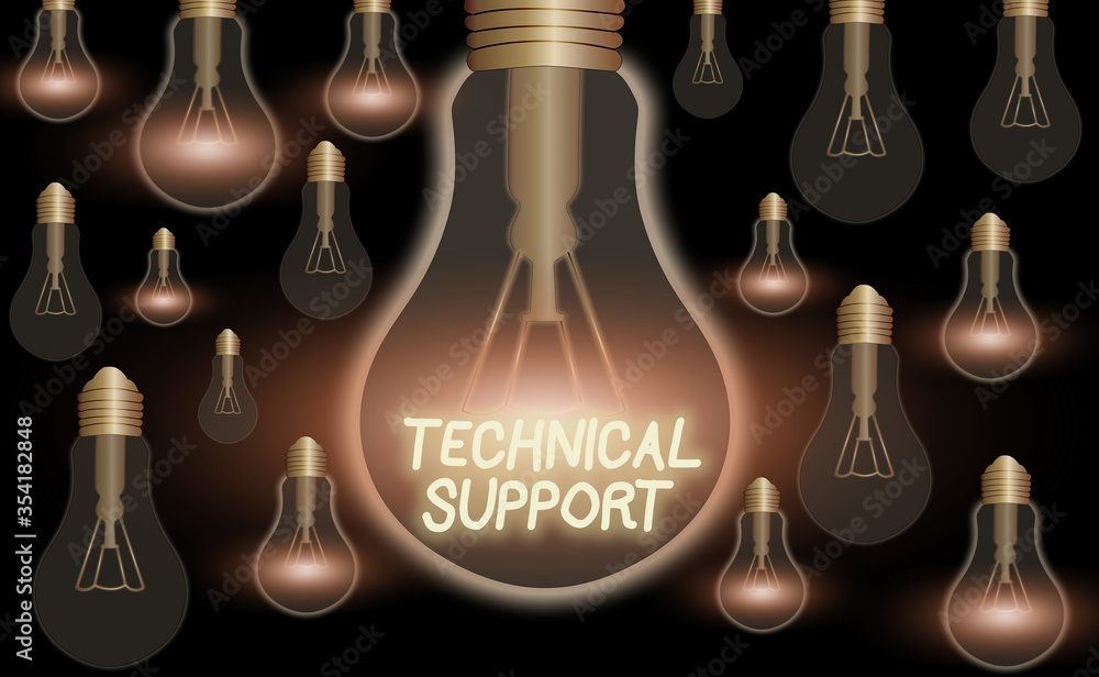 Poster text sign showing technical support. business photo text a service provided by a hardware or softwar